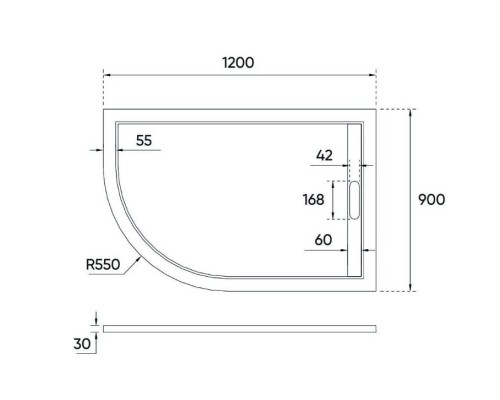 Душевой поддон из искусственного камня Veconi Tezeo 120x90 L Белый