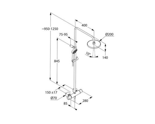 Душевая система Kludi Logo 6809205-00 Хром