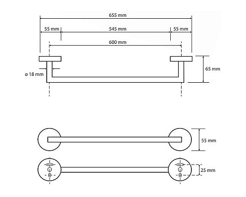 Полотенцедержатель Bemeta Graphit 156204042 Антрацит матовый