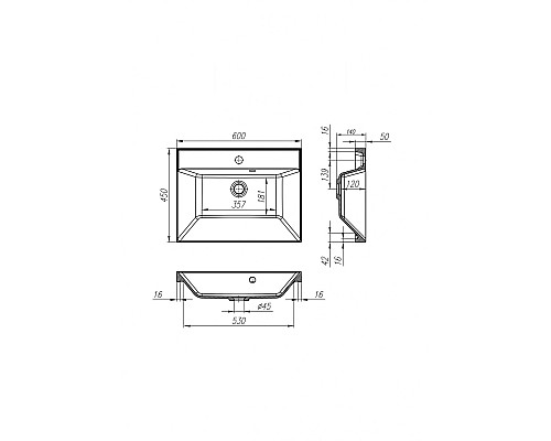 Раковина Art&Max AM-LAV-600-MR-FА Белая