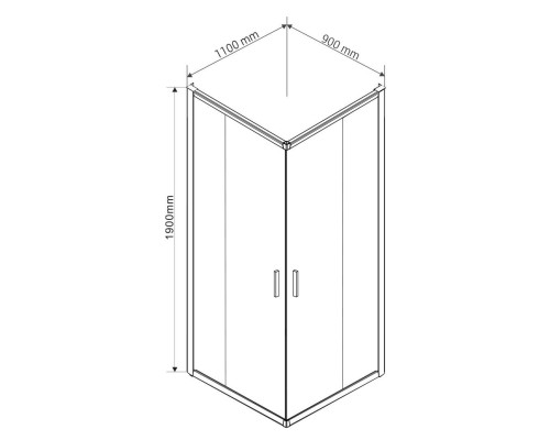 Душевой уголок Vincea Garda 110х90 VSS-1G9011CH профиль Хром стекло шиншилла