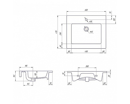 Раковина Grossman Kirovit Оскар 65 У18296 Белая