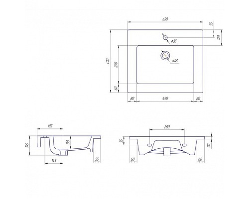 Раковина Grossman Kirovit Оскар 65 У18296 Белая