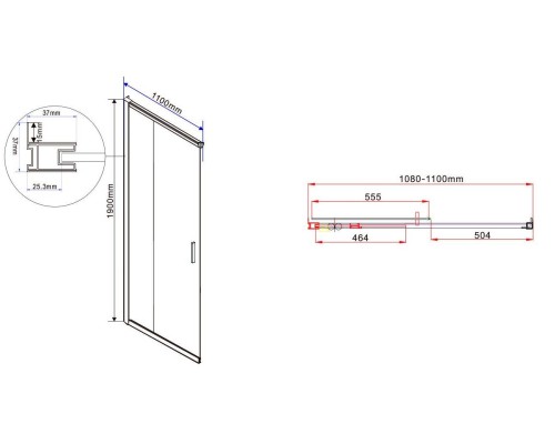 Душевой уголок Vincea Garda 110х90 VSS-1G9011CH профиль Хром стекло шиншилла