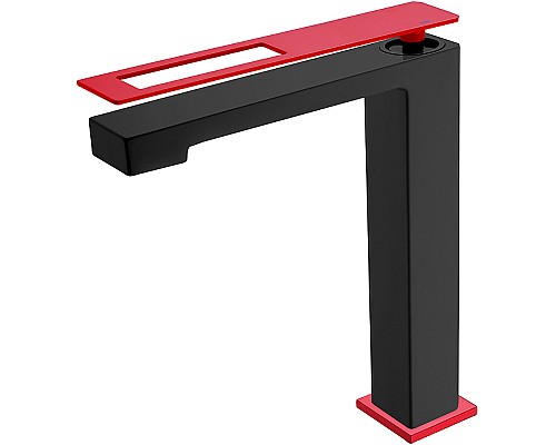 Смеситель для раковины Boheme Q 142-BR Черный матовый Красный