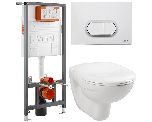 Комплект унитаза с инсталляцией Vitra Normus 9773B003-7203 с сиденьем и кнопкой смыва Матовый