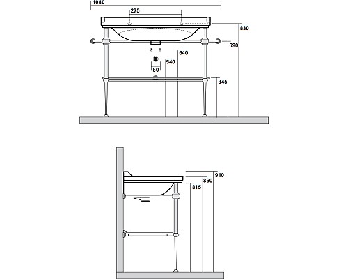 Консоль для раковины Kerasan Waldorf 9196K1Cr 100 см