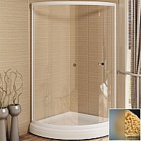 Душевой уголок Radomir 100x100 1-09-1-0-0-0031 профиль Белый стекло матовое