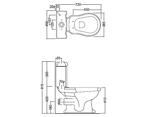 Унитаз-компакт Kerasan Retro 101301