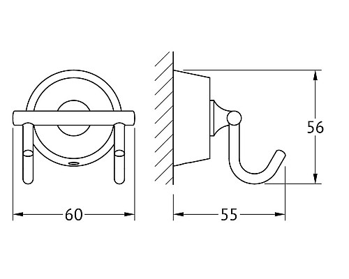Крючок двойной (хром) FBS VIZ 002