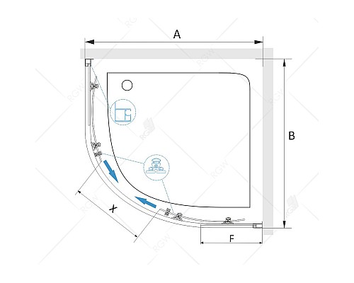 Душевой уголок RGW CL-54B 90х90