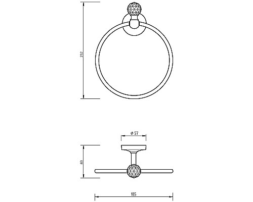 Кольцо для полотенец Migliore Amerida 16599 Золото с кристаллом Swarovski