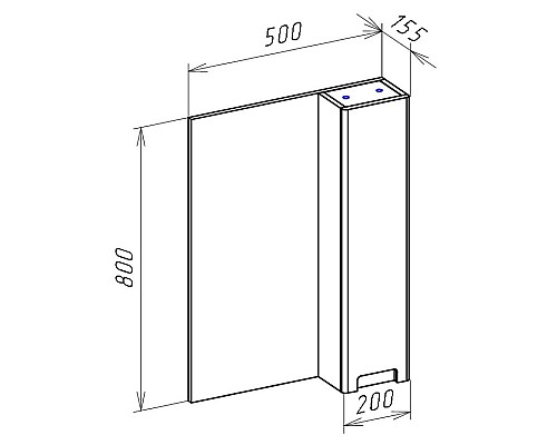 Зеркало со шкафом Bellezza Пегас 50 R 4610406021071 Бежевое Белое