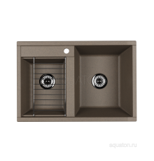 Мойка для кухни Делия 78 DBL 2 чаши серый шелк Aquaton
