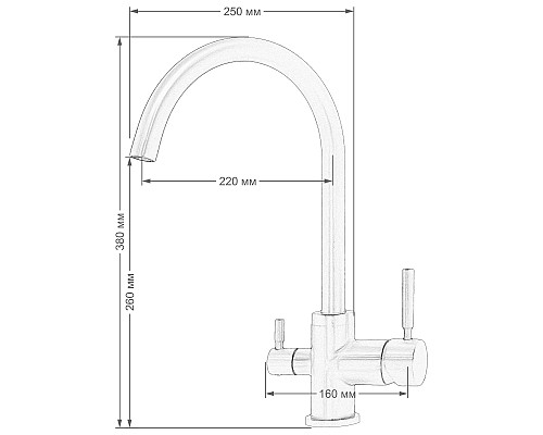 Смеситель для кухни Seaman Barcelone SSL-5385-WP Хром
