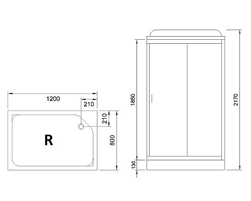 Душевая кабина Royal Bath HP 120х80 RB8120HP1-M-R без гидромассажа