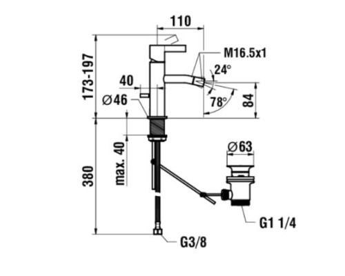 Смеситель Laufen Kartell by Laufen для биде 3.4133.1.004.101.1