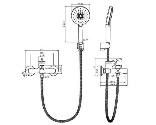 Смеситель для ванны Lemark Minima LM3814C Хром