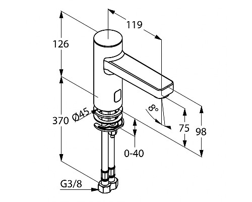 Электронный смеситель для раковины Kludi Zenta 3820205