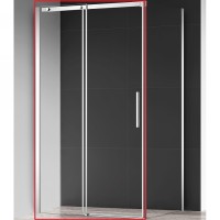 Душевая дверь AQUAme 120 профиль Хром стекло прозрачное