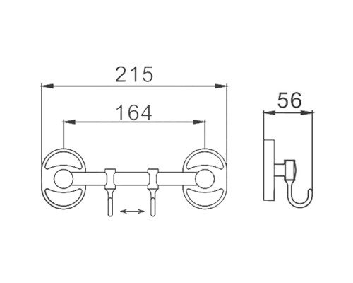 Вешалка для полотенец Frap F19 F1915-2 Хром