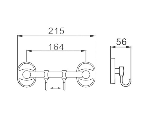Вешалка для полотенец Frap F19 F1915-2 Хром
