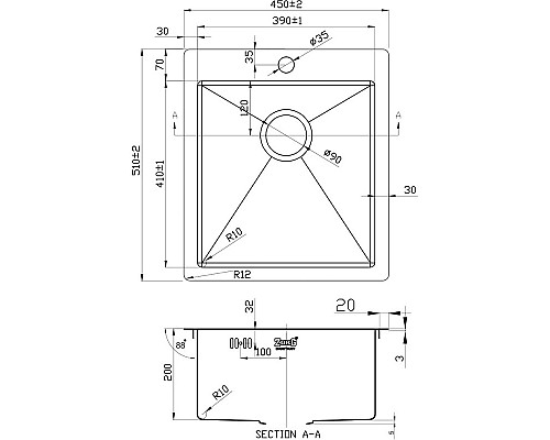 Кухонная мойка ZorG R R 4551 Матовый хром