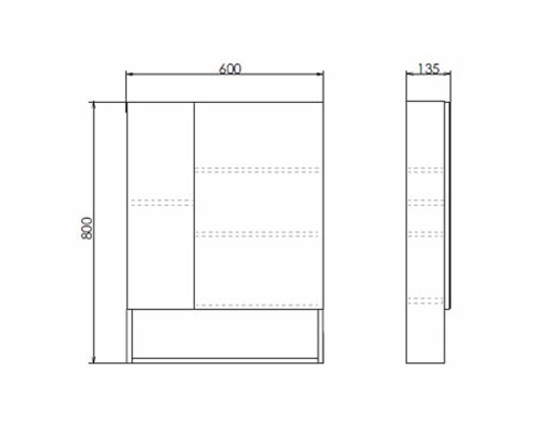 Зеркальный шкаф Comforty Парма 60 Дуб дымчатый