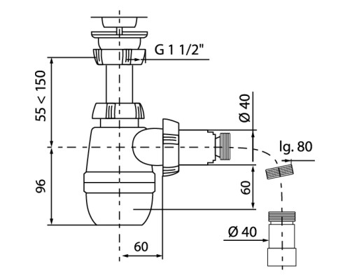Сифон для раковины Wirquin 30717349 Белый