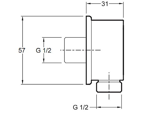 Коленное соединение Jacob Delafon G1/2 М для гибкого душевого шланга E75142-CP