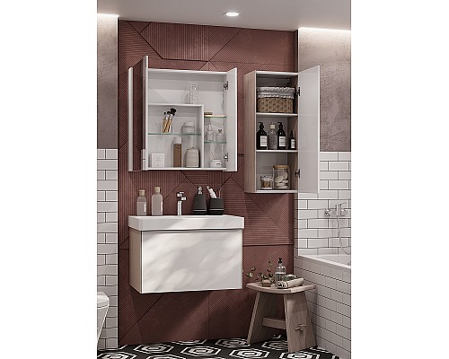 Зеркальный шкаф Aquaton Асти 55 1A263302AX010 Белый