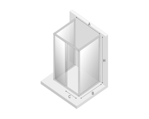 Душевое ограждение NEW TRENDY NEW VARIA 120x90x190 (хром)