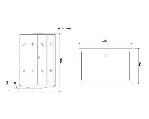 Душевая кабина Niagara Premium NG-6012-01GQL 120x80