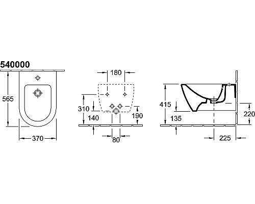 Биде подвесное Villeroy & Boch Subway 2.0 54000001 alpin
