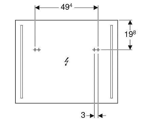 Зеркало с подсветкой 80x65 Geberit Option