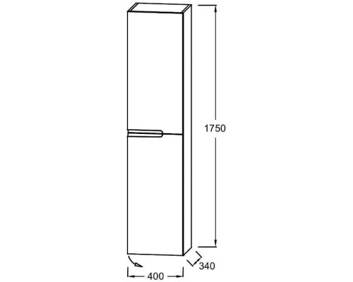 Шкаф пенал Jacob Delafon Nona 40 L EB1893LRU-G1C подвесной Белый глянцевый