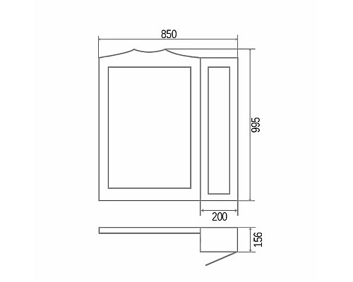 Зеркало со шкафом Orange Classic 85 F7-85ZS2 Тик