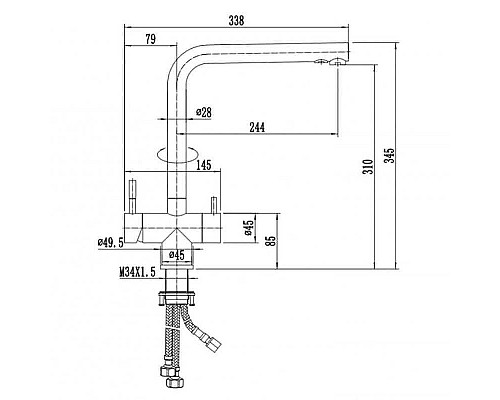 Смеситель для кухни ZorG Inox SZR-2020 BRONZE Бронза