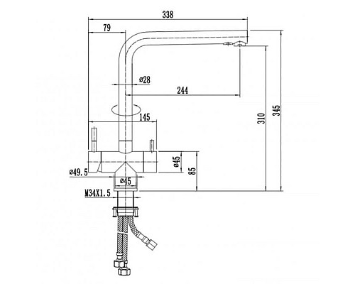 Смеситель для кухни ZorG Inox SZR-2020 BRONZE Бронза