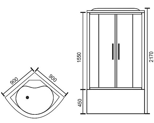 Душевая кабина Royal Bath BK 90х90 RB90BK1-T без гидромассажа
