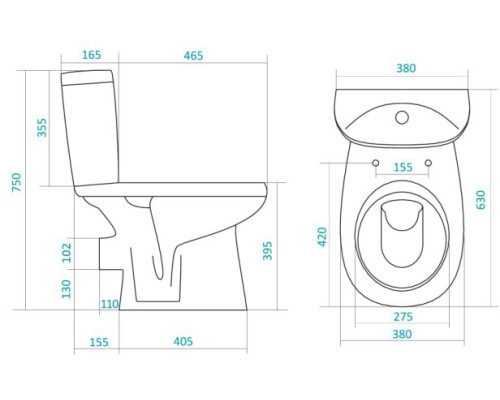 Унитаз Santek Анимо 1.WH30.2.135 с бачком и сиденьем Микролифт