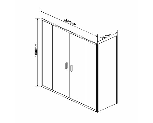 Душевой уголок Vincea Garda 180x100 VSR-1G21018CH профиль Хром стекло шиншилла
