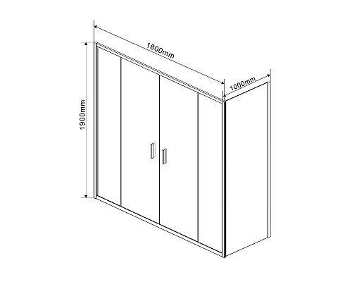 Душевой уголок Vincea Garda 180x100 VSR-1G21018CH профиль Хром стекло шиншилла