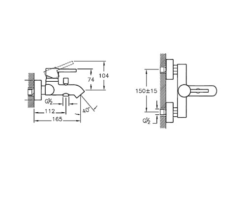 Смеситель для ванны Vitra Minimax S A41994EXP Хром