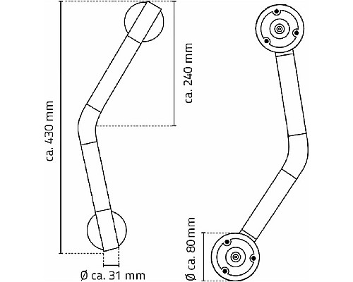 Поручень Ridder Ken А263110 Хром Черный