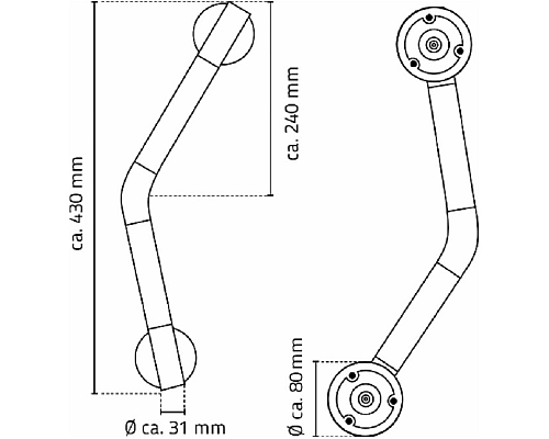 Поручень Ridder Ken А263110 Хром Черный
