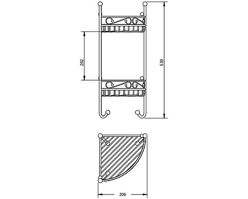 Полка корзина Migliore Complementi 22937 угловая Хром