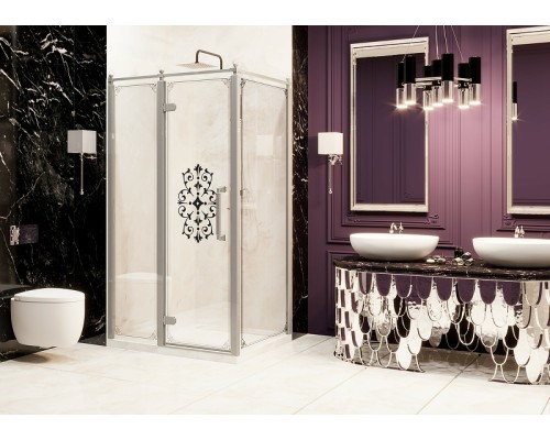 Душевой уголок Ambassador Royal 120x80 18015110-L Хром с рисунком