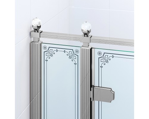 Душевой уголок Ambassador Royal 120x80 18015110-L Хром с рисунком