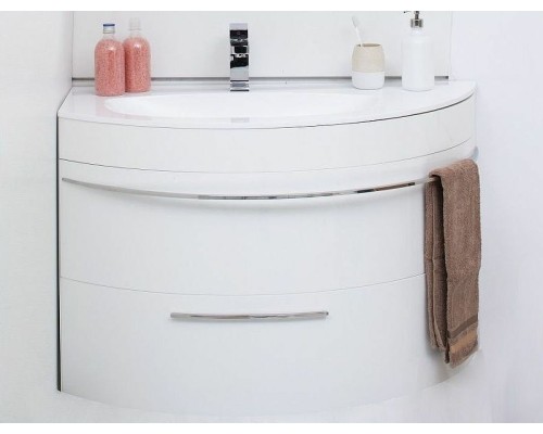 Тумба под раковину De Aqua Эскалада 100 L 186739 угловая подвесная Белая